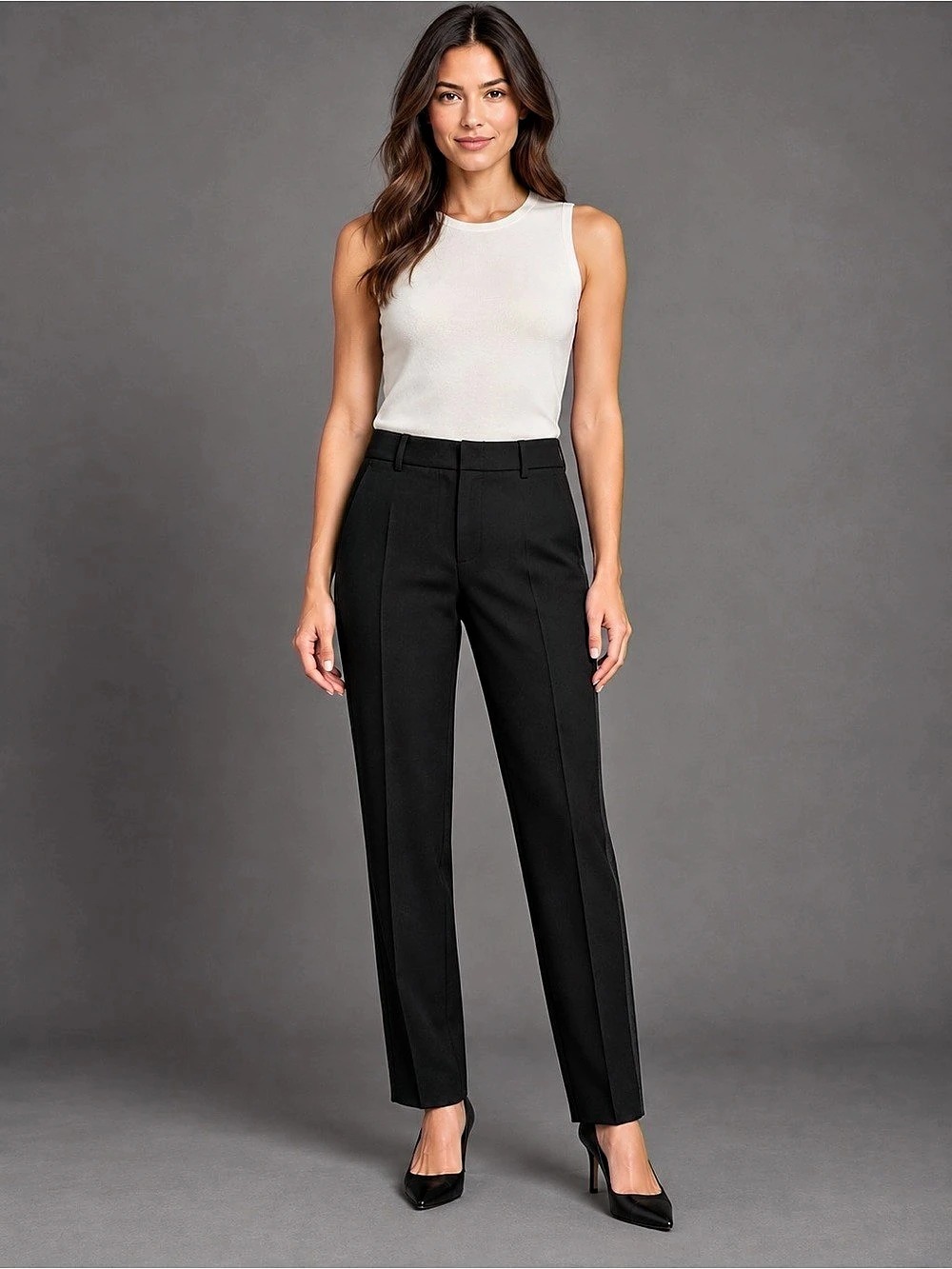 Vince Black Wool Side Stripe Tailored Trouser Pants Size 10 Quiet Luxury